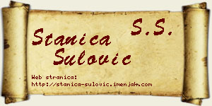 Stanica Šulović vizit kartica
